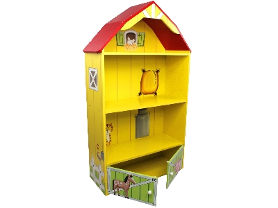 Fantasy Fields-Happy Farm Animals Wooden Barn Bookcase with Storage