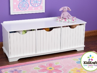 KidKraft Nantucket Storage Bench-White