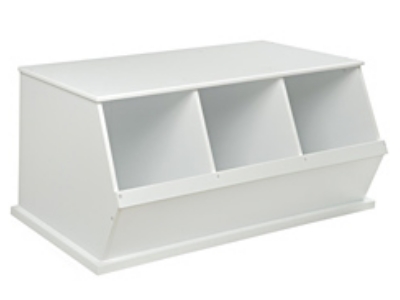 Three Bin Storage Cubby-White