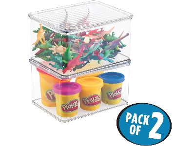 mDesign Kids/Baby Toy Storage Box-Pack of 2