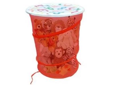Mesh Toy Pop-up Hamper in Red with White Lid Numbers